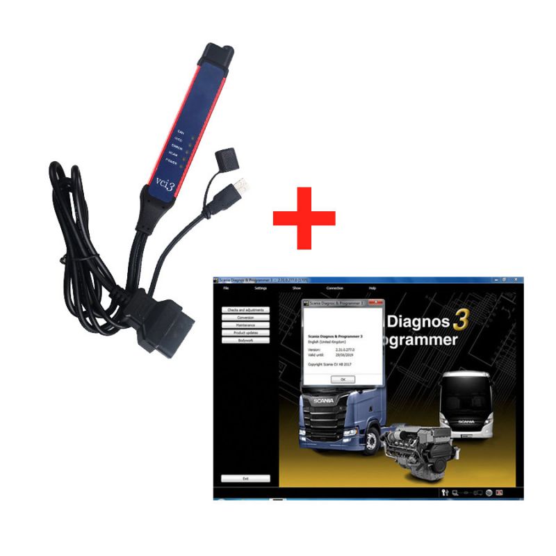V2.48.2 Scania VCI-3 VCI3 Scanner Wifi Diagnostic Tool For Scania Truck Support Multi-language Win7
