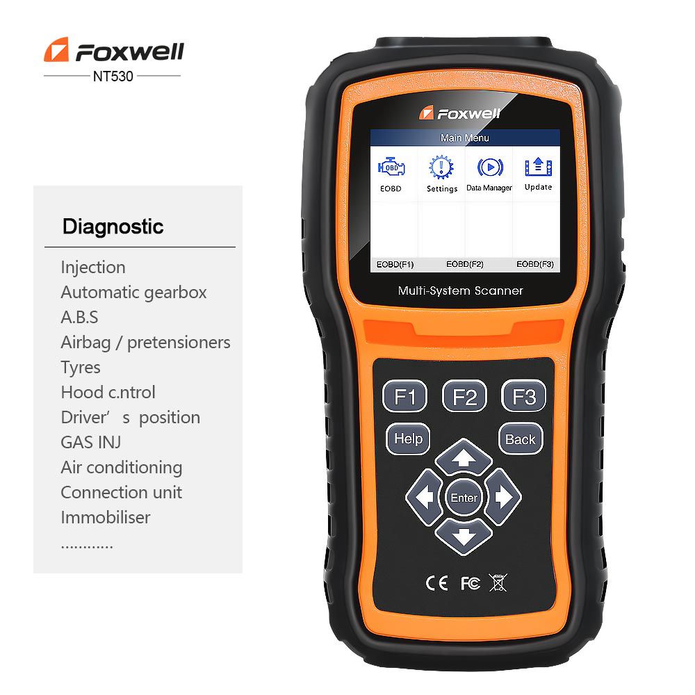 Foxwell NT530 Multi-System Scanner Support Latest BMW 2018/2019 & F Chassis Update Version of NT520