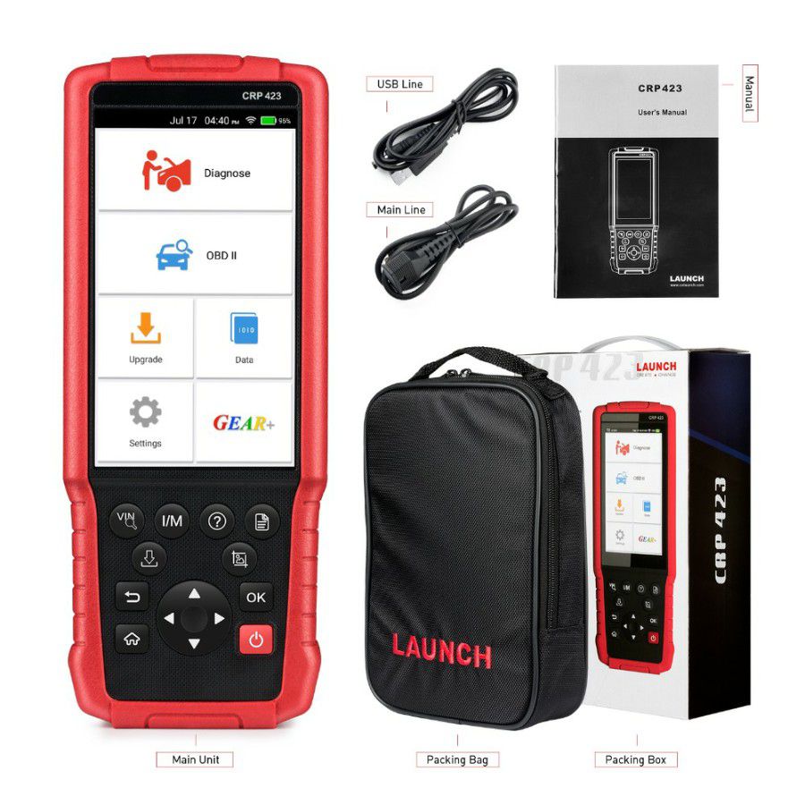 LAUNCH CRP423 Auto Diagnostic Tool OBD2 Code Reader Scanner Support ENG ABS SRS AT Test Update Version of CRP123