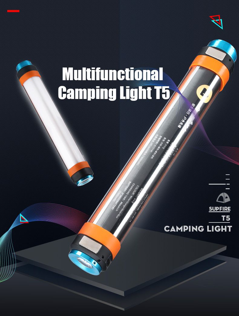 T5 Multifunction Flashlight Camping Light 