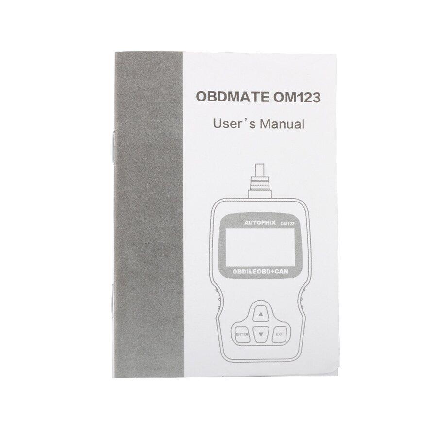 New Arrival OM123 OBD2 EOBD CAN Hand-held Engine Code Reader Multi Language (Black Color)