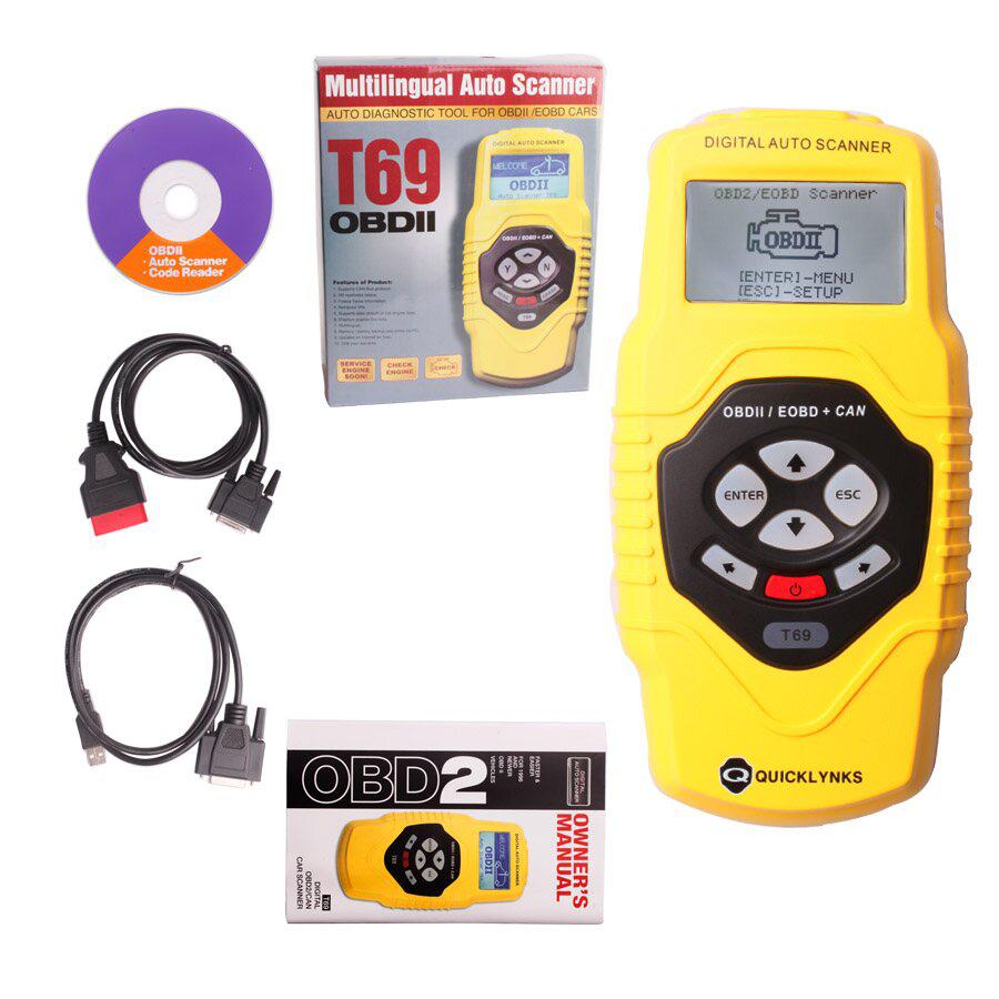 OBDII Auto Vehicle Scanner Diagnostic Tool T69(Multilingual Updatable)