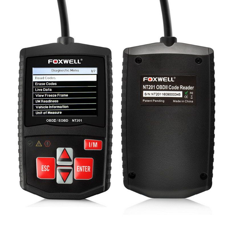 Original Foxwell NT201 Universal OBD2 EOBD CAN Scanner Automotive Engine Code Reader Scan Diagnostic Tool Car OBDII OBD 2 Scaner