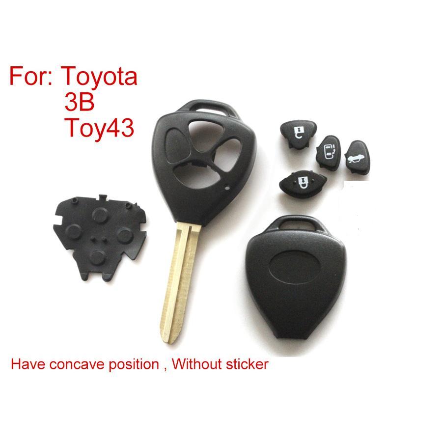 Remote Key Shell For Toyota 3 Button (Have Concave Position Without Sticker) 5pcs/lot