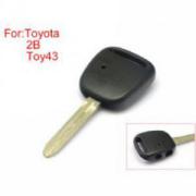 TOY43 Side Face Remote Key Shell For Toyota 2 buttons Easy To Cut Copper-nickel Alloy Without Logo
