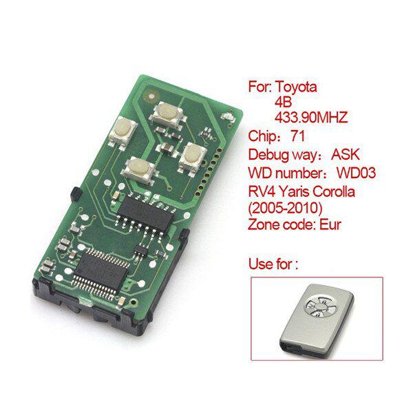 Smart Card Board 4 Buttons 433.92MHZ Number 271451-5290-Eur For Toyota