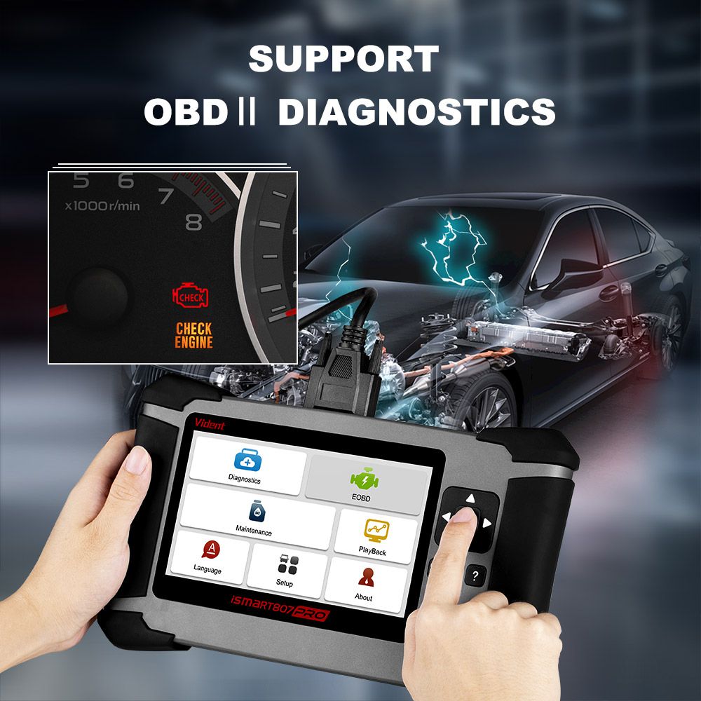 Vident iSmart807Pro All System OBD OBDII Scanner All Makes Diagnostic Tool DPF ABS AIRBAG OIL LIFE RESET
