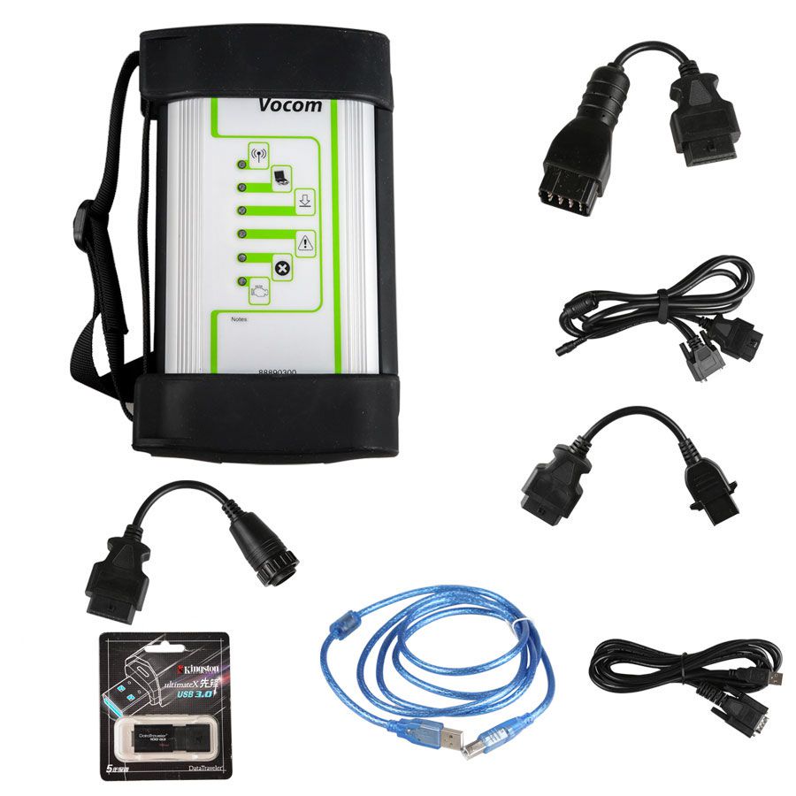 Volvo 88890300 Vocom Interface with PTT 2.7.25 for Volvo/Renault/UD/Mack Multi-languages Truck Diagnose Square Interface Free Shipping
