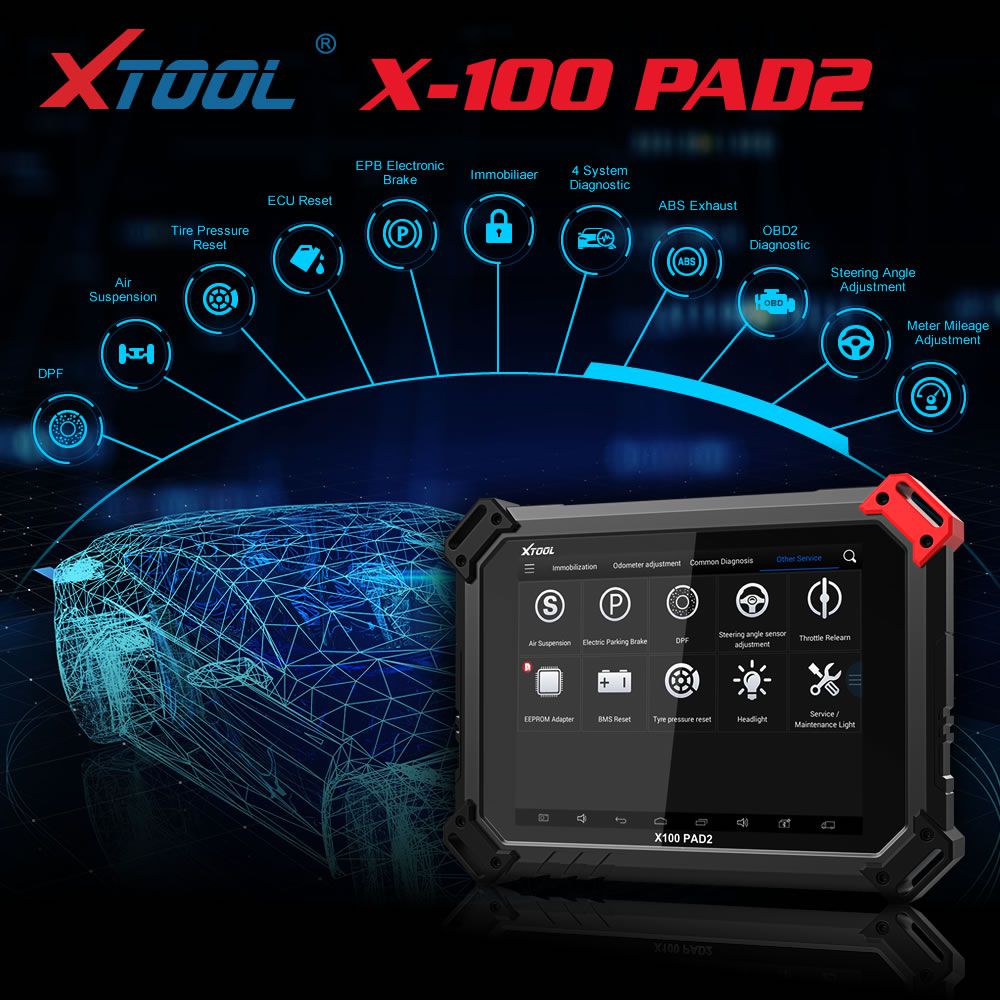 XTOOL X100 PAD2 Pro with KC100 Programmer Full Configuration Support VW 4th & 5th IMMO & Special Functions