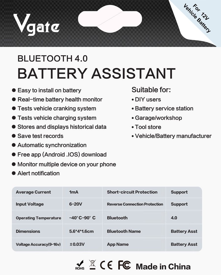Vgate Battery Assistant