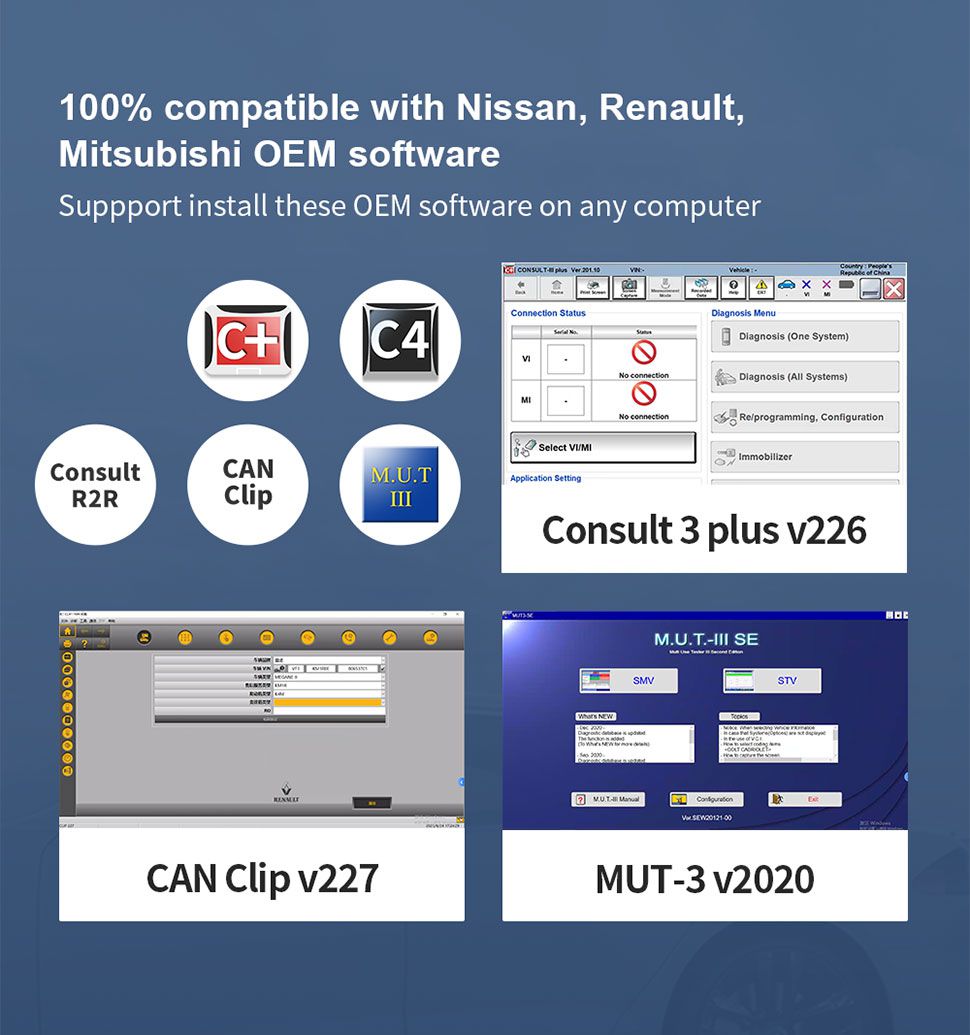VNCI RNM Nissan Renault Mitsubishi 3-in-1 Diagnostic Interface